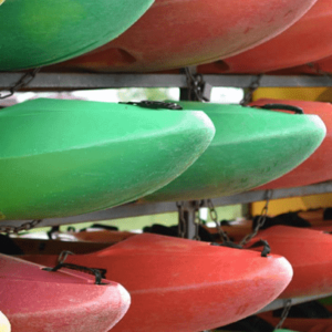 Canoes being stored. British Canoeing Awarding Body Manual Handling eLearning